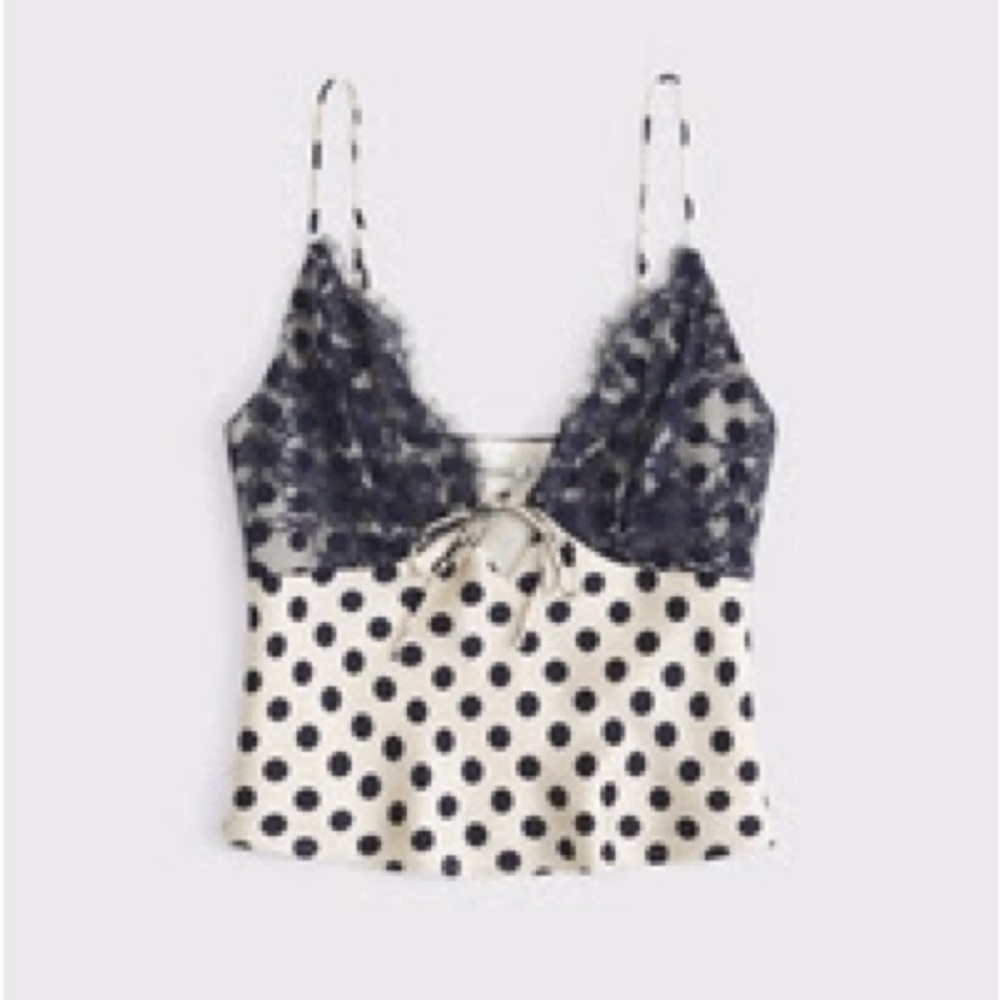 Abercrombie & Fitch Navy and White Polka Dot Cami